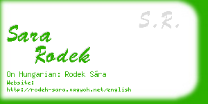 sara rodek business card