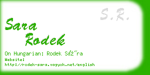 sara rodek business card